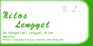 milos lengyel business card